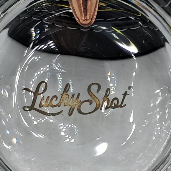 Lucky Shot Bullet Whiskey Glasses- Set of 4 With Matching Coasters And Holder - Picture 8 of 15